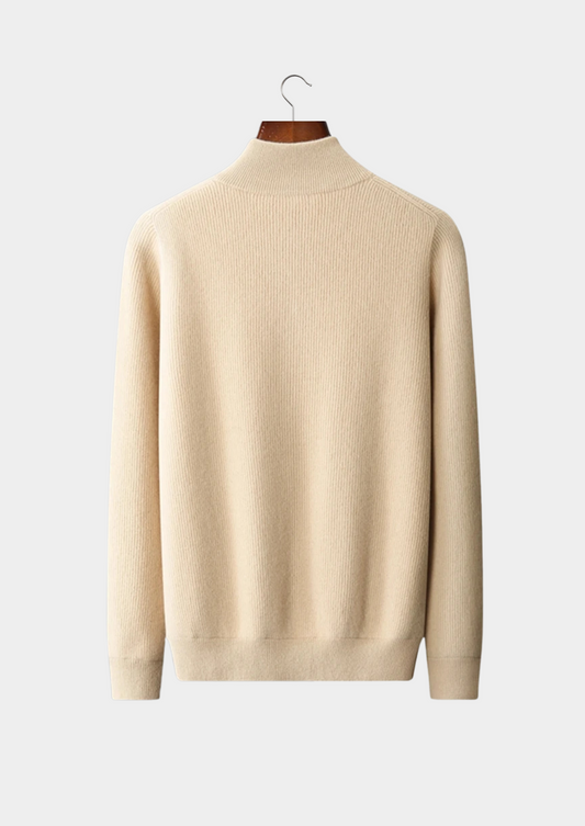 Pure Extra-Fine Merino Wool Ribbed Zip Cardigan | Solmar
