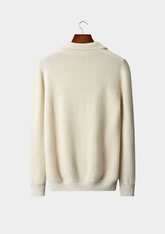 Pure Extra-Fine Merino Wool Ribbed Half-Zip | Solmar