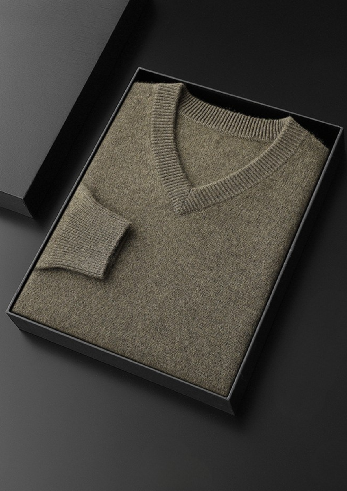 Jersey Esencial de Cuello de Pico de Cachemira Pura