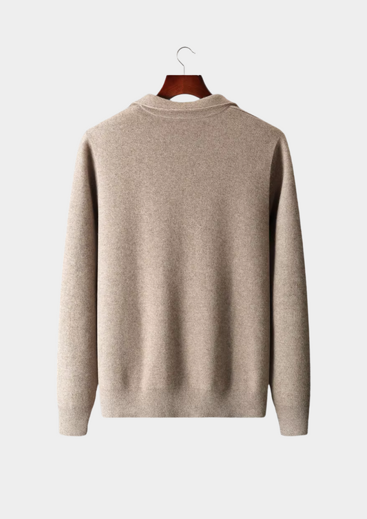 Pure Extra-Fine Merino Wool Zip Polo Cardigan | Solmar
