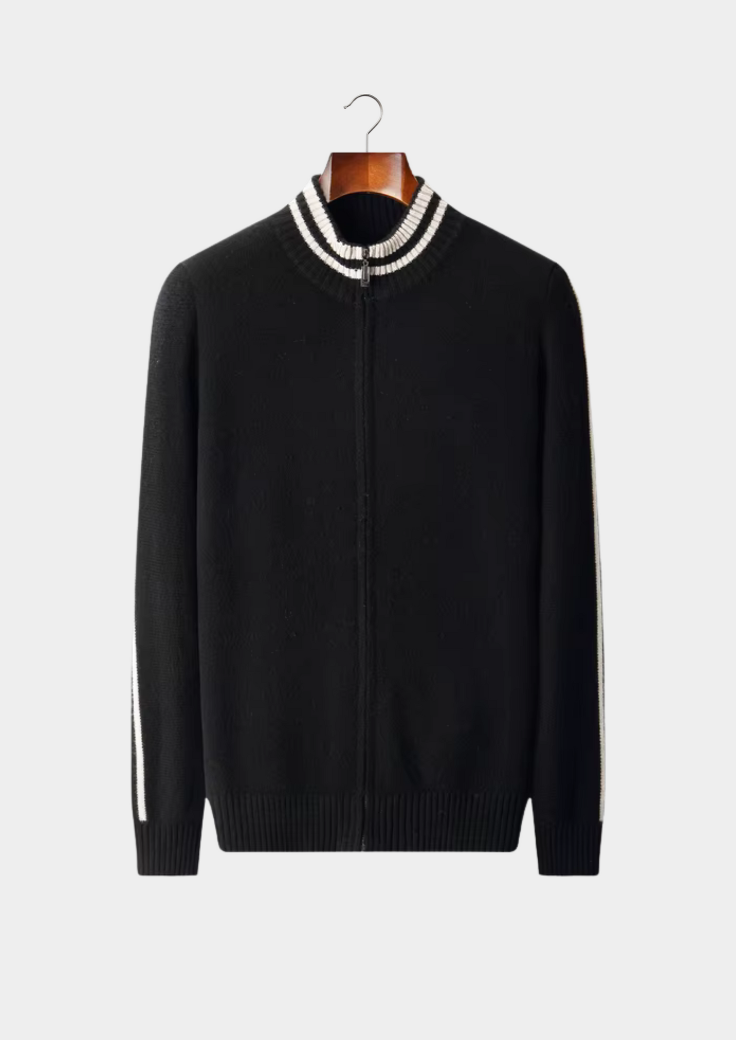 Pure Extra-Fine Merino Wool Two Tone Zip Cardigan | Solmar