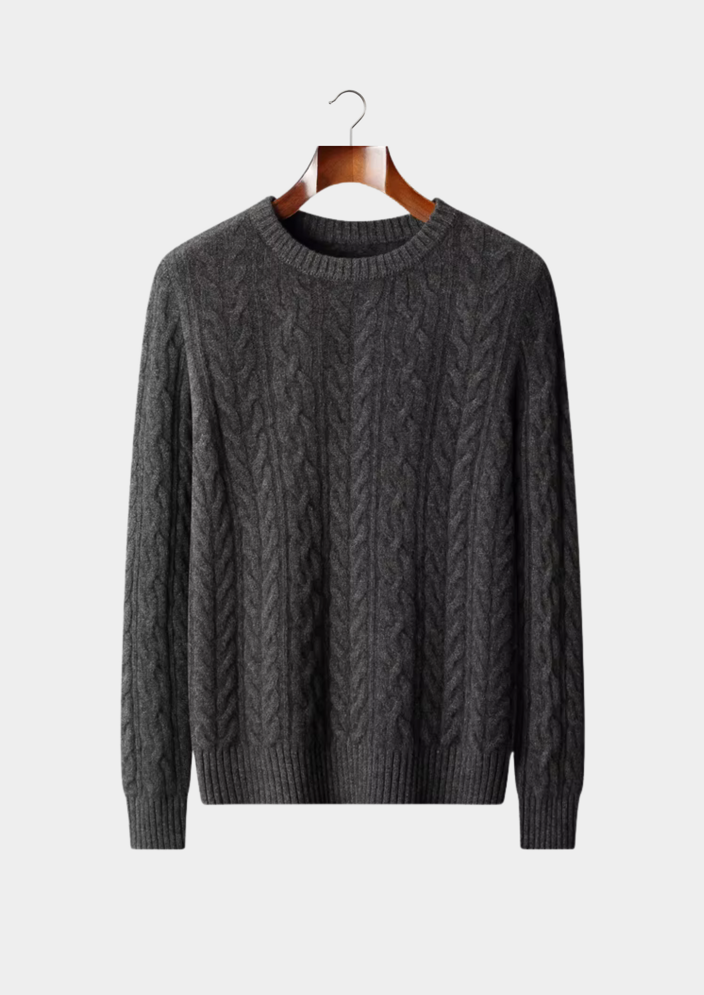 Pure Extra-Fine Merino Wool Cable Knit Crewneck | Solmar
