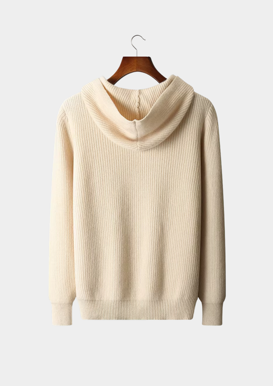 Pure Extra-Fine Merino Wool Half Zipper Hoodie | Solmar