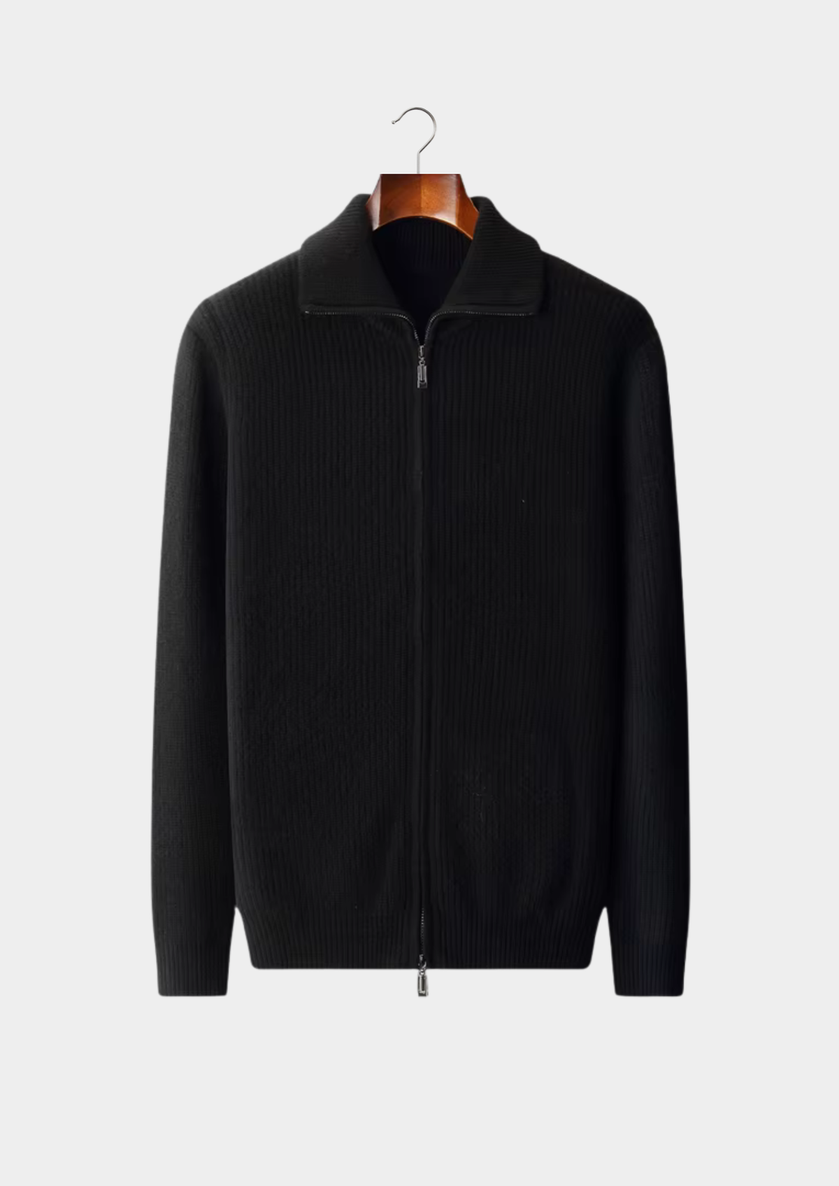 Pure Extra-Fine Merino Wool Funnel Neck Dual Zip Cardigan | Solmar