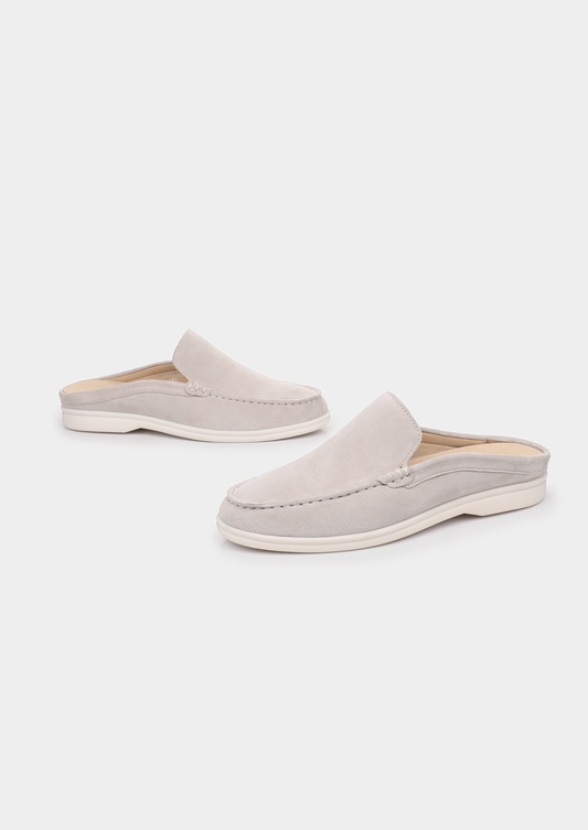 Light Gray Marina Suede Slipper | Solmar
