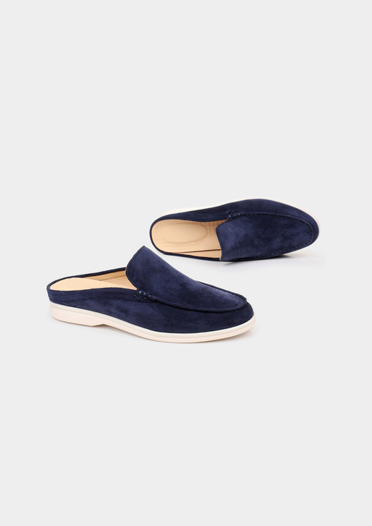 Navy Blue Marina Suede Slipper | Solmar