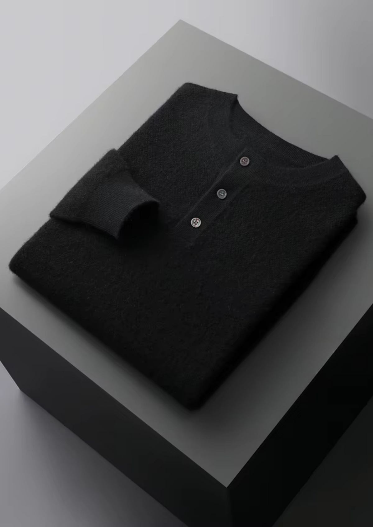 Jersey Henley Clásico de Cachemira Premium
