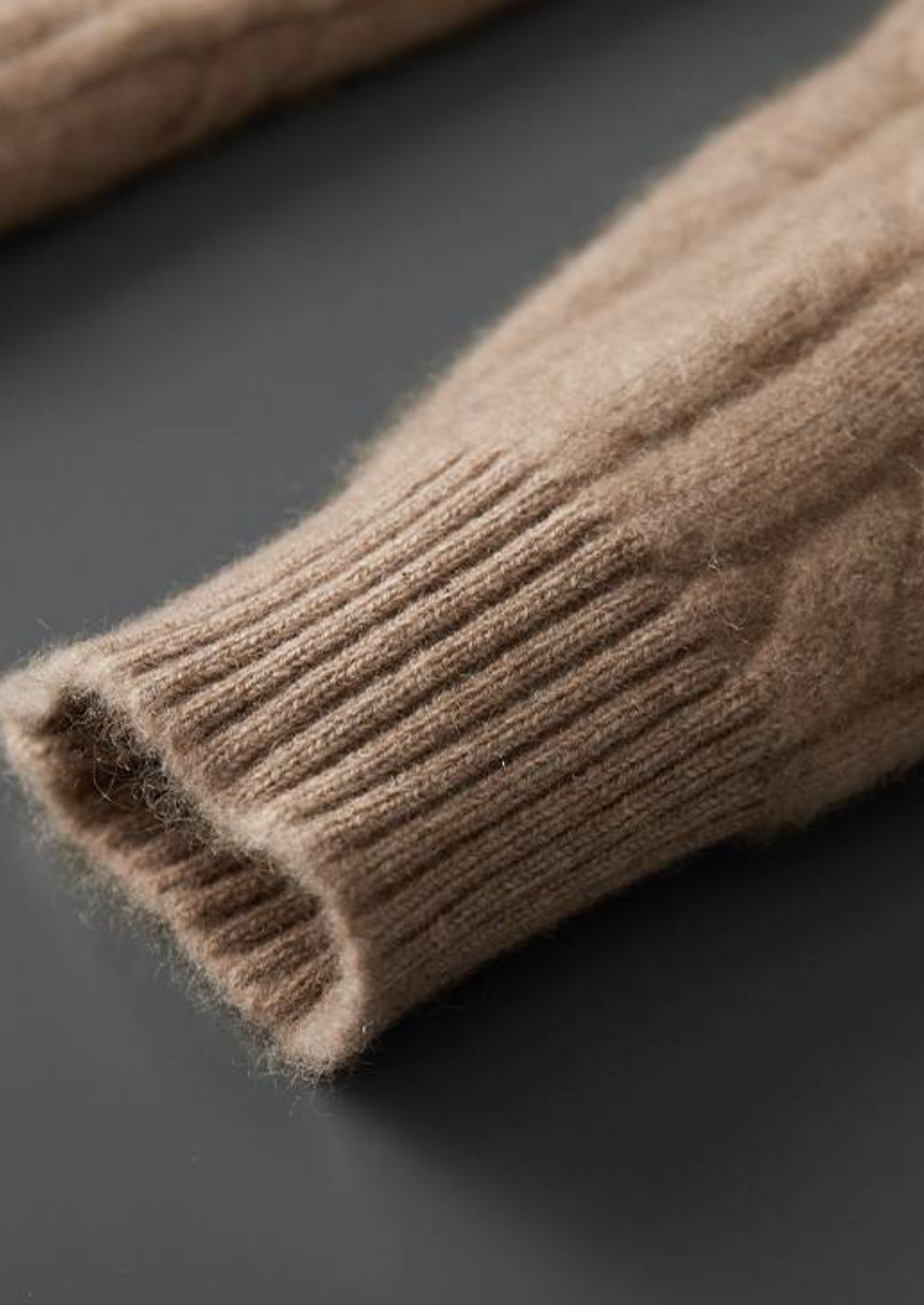 Pure Cashmere Sand Cable Knit Hoodie | Solmar