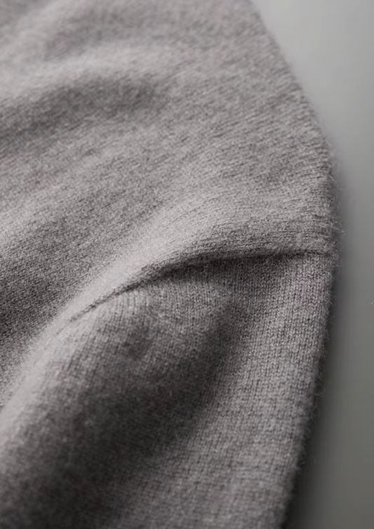 Premium Cashmere Classic Crewneck T-Shirt - Ashen Truffle | Solmar