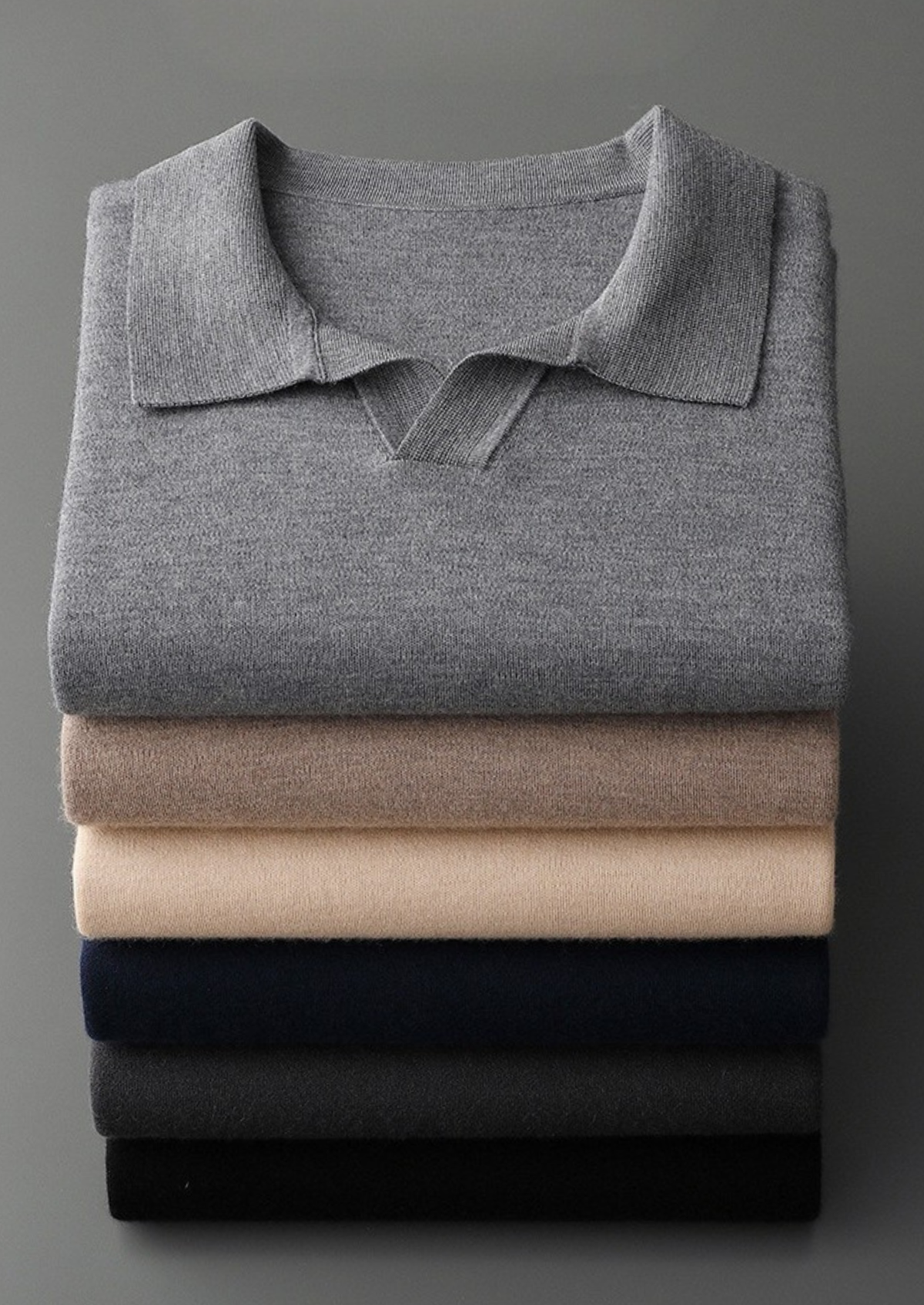 Polo Jersey sin Botones de Cachemira Premium