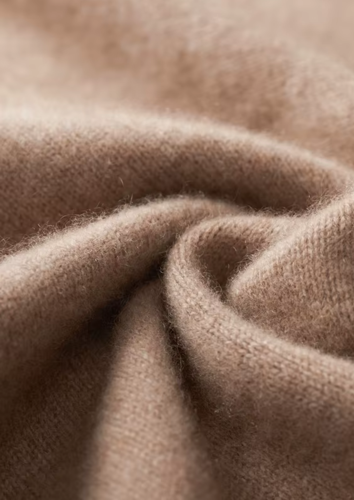 Pure Cashmere Beige Funnel Neck Cardigan | Solmar