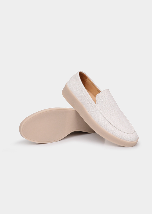 White Linen City Loafers | Solmar