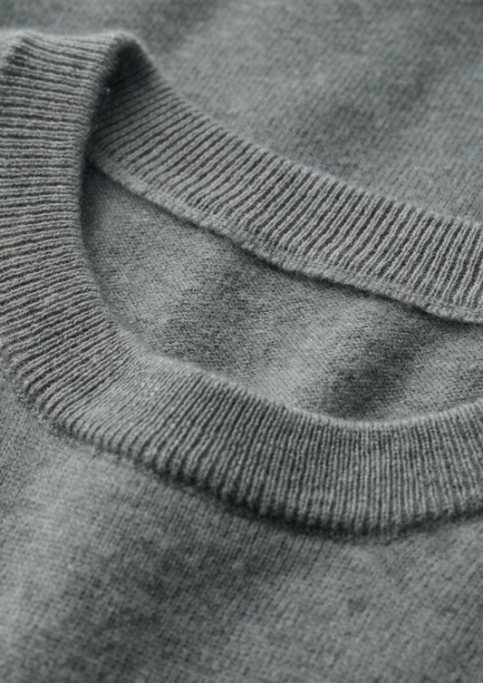 Premium Cashmere Classic Crewneck T-Shirt - Shadow Flint | Solmar
