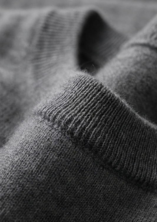 Premium Cashmere Classic Crewneck T-Shirt - Dark Gray | Solmar