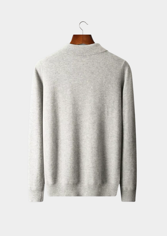 Pure Extra-Fine Merino Wool Half Zip Polo | Solmar
