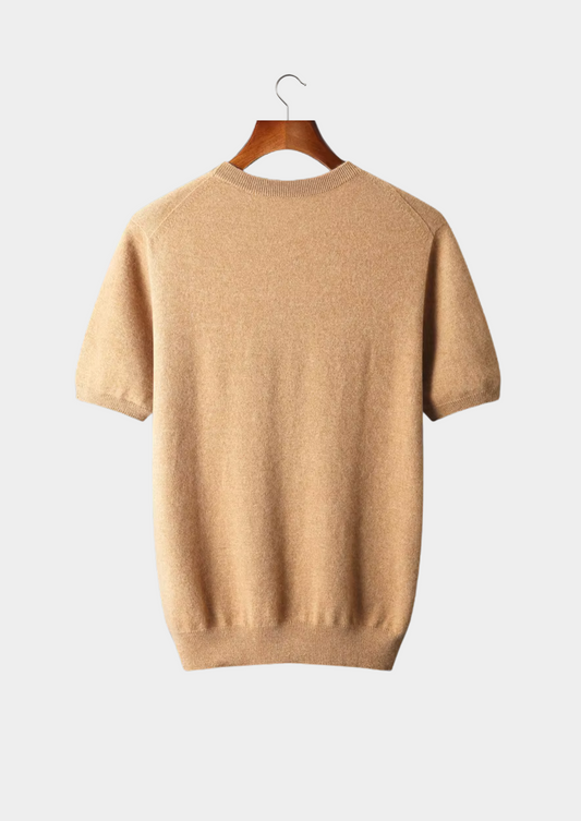 Premium Cashmere Classic Crewneck T-Shirt - Honey Mustard | Solmar