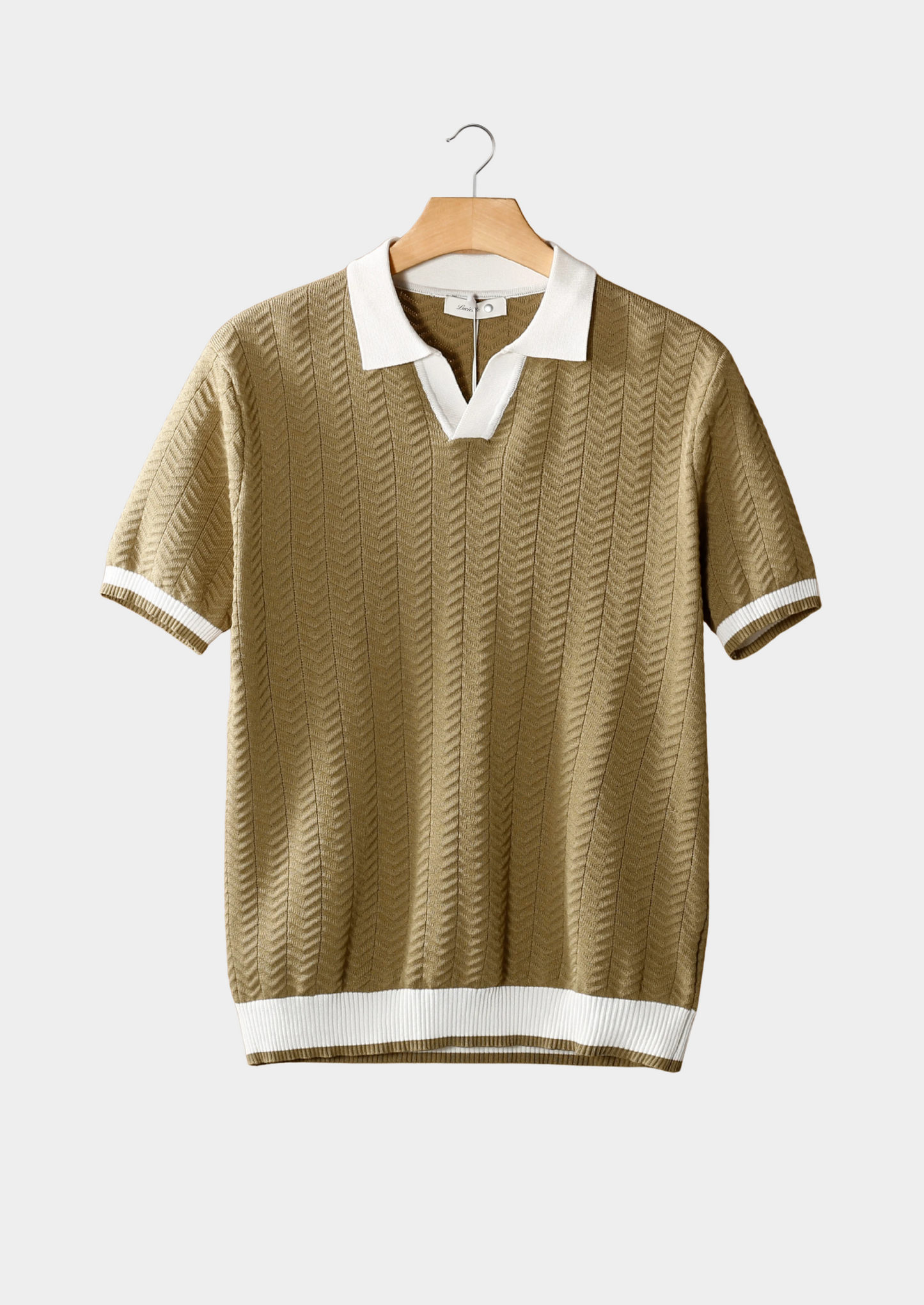 Almond Contrast Textured Polo | Solmar
