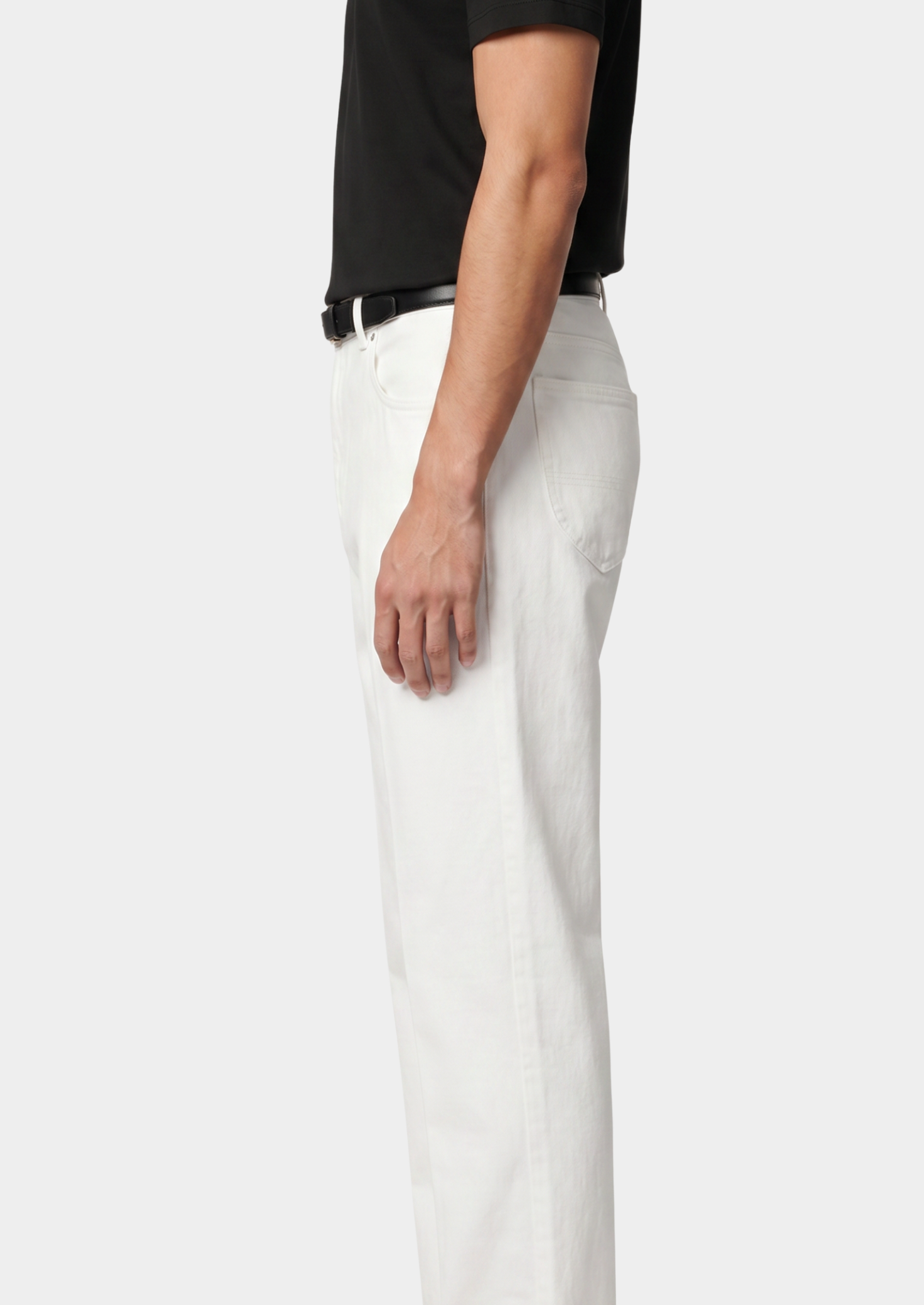 Essential White Straight Leg Denim Trousers | Solmar