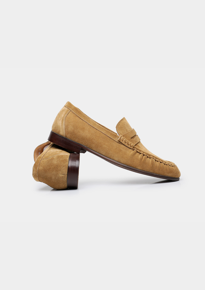 Caramel Classic Penny Suede Loafers | Solmar