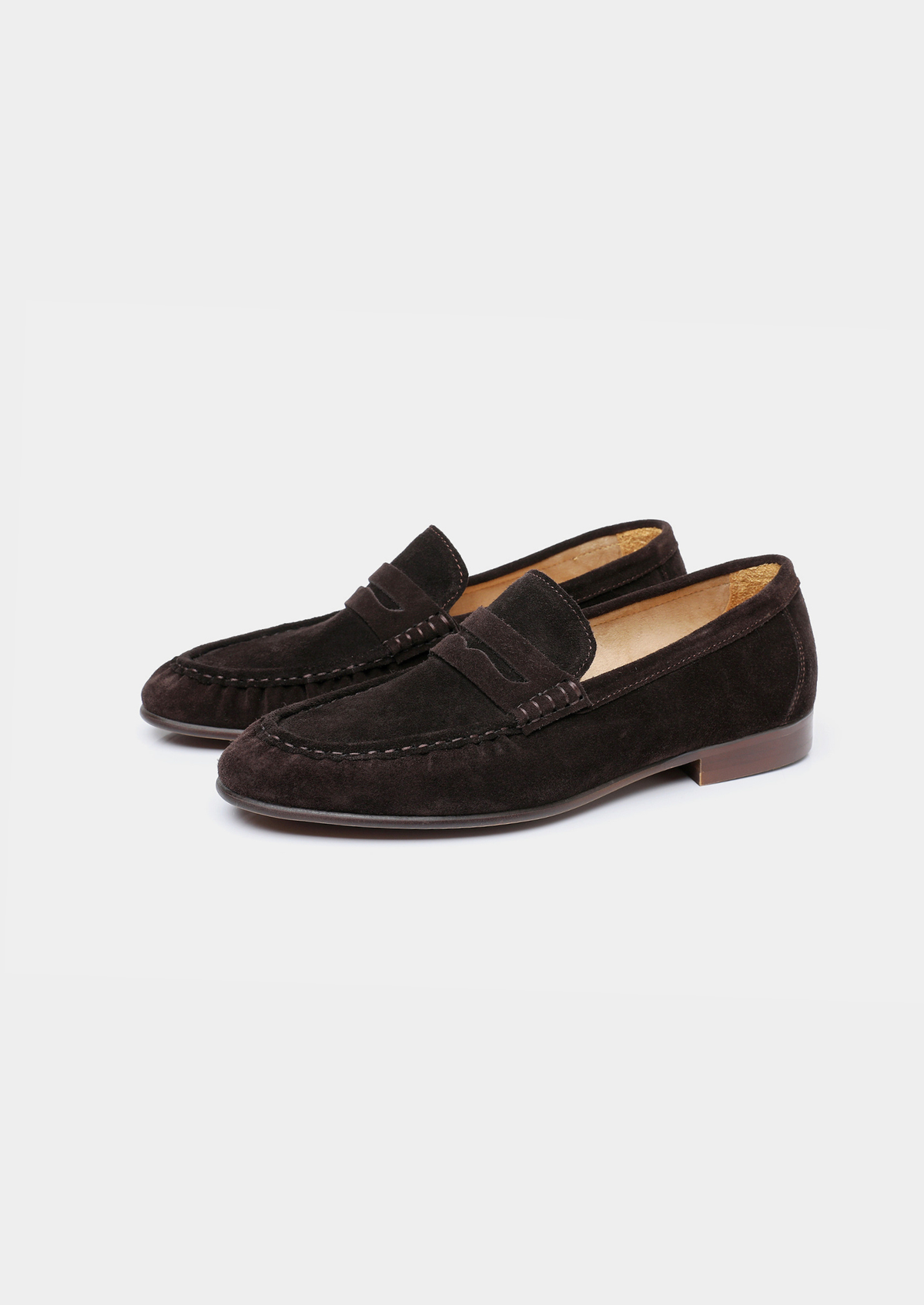 Coffee Classic Penny Suede Loafers | Solmar