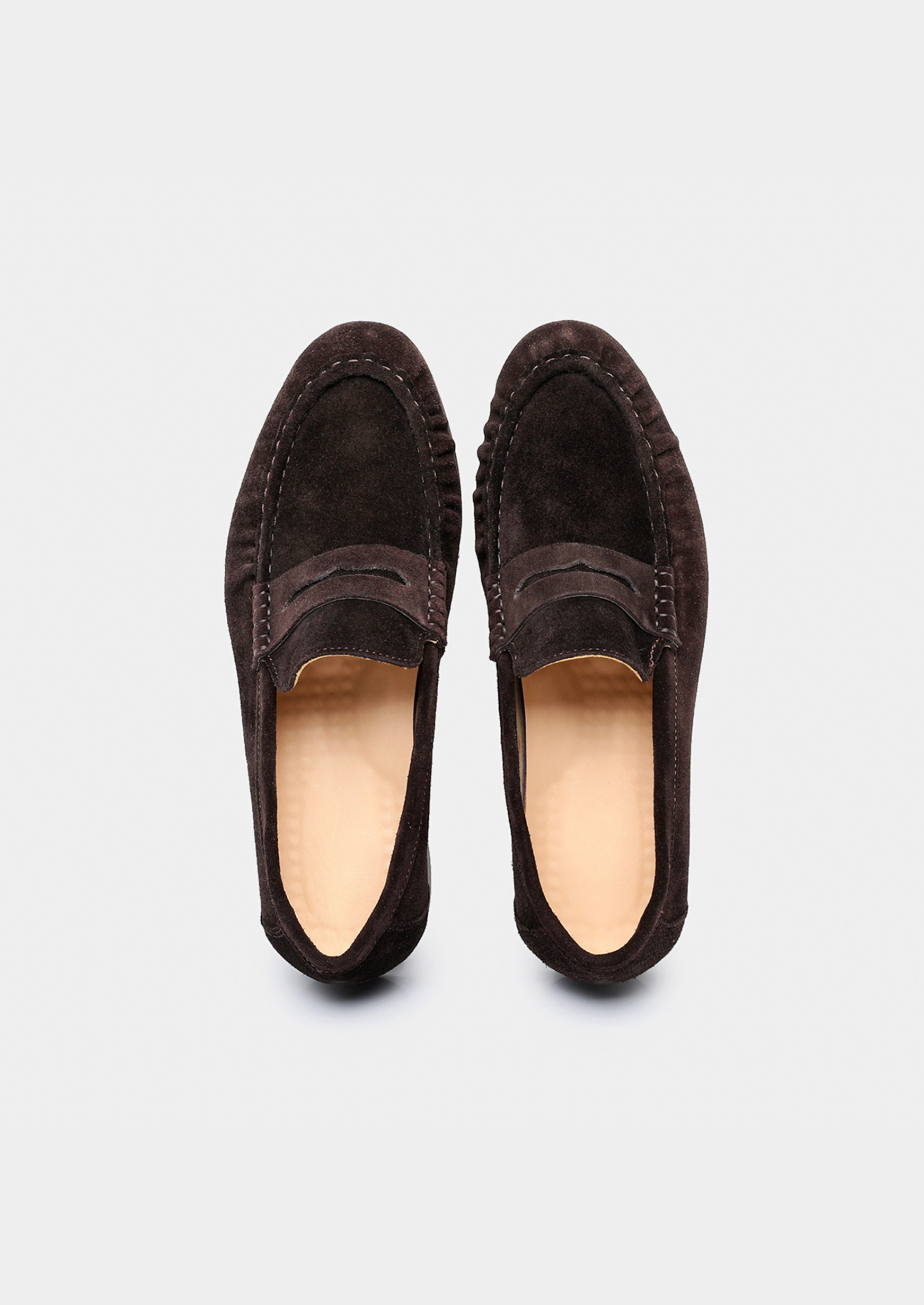 Coffee Classic Penny Suede Loafers | Solmar