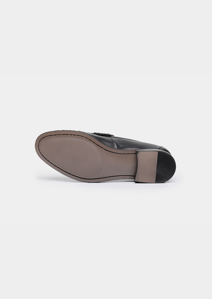 Black Classic Penny Leather Loafers | Solmar