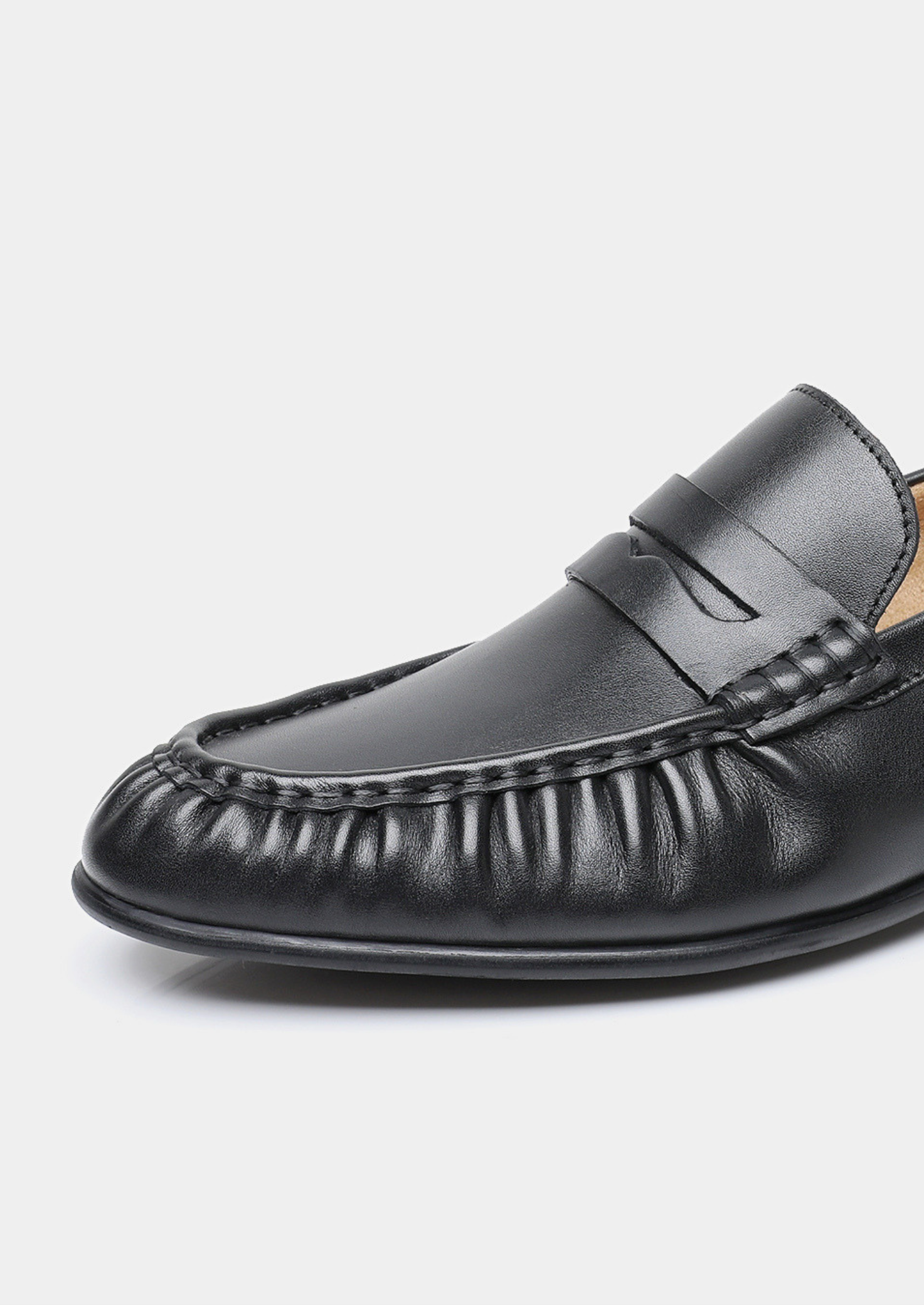 Black Classic Penny Leather Loafers | Solmar