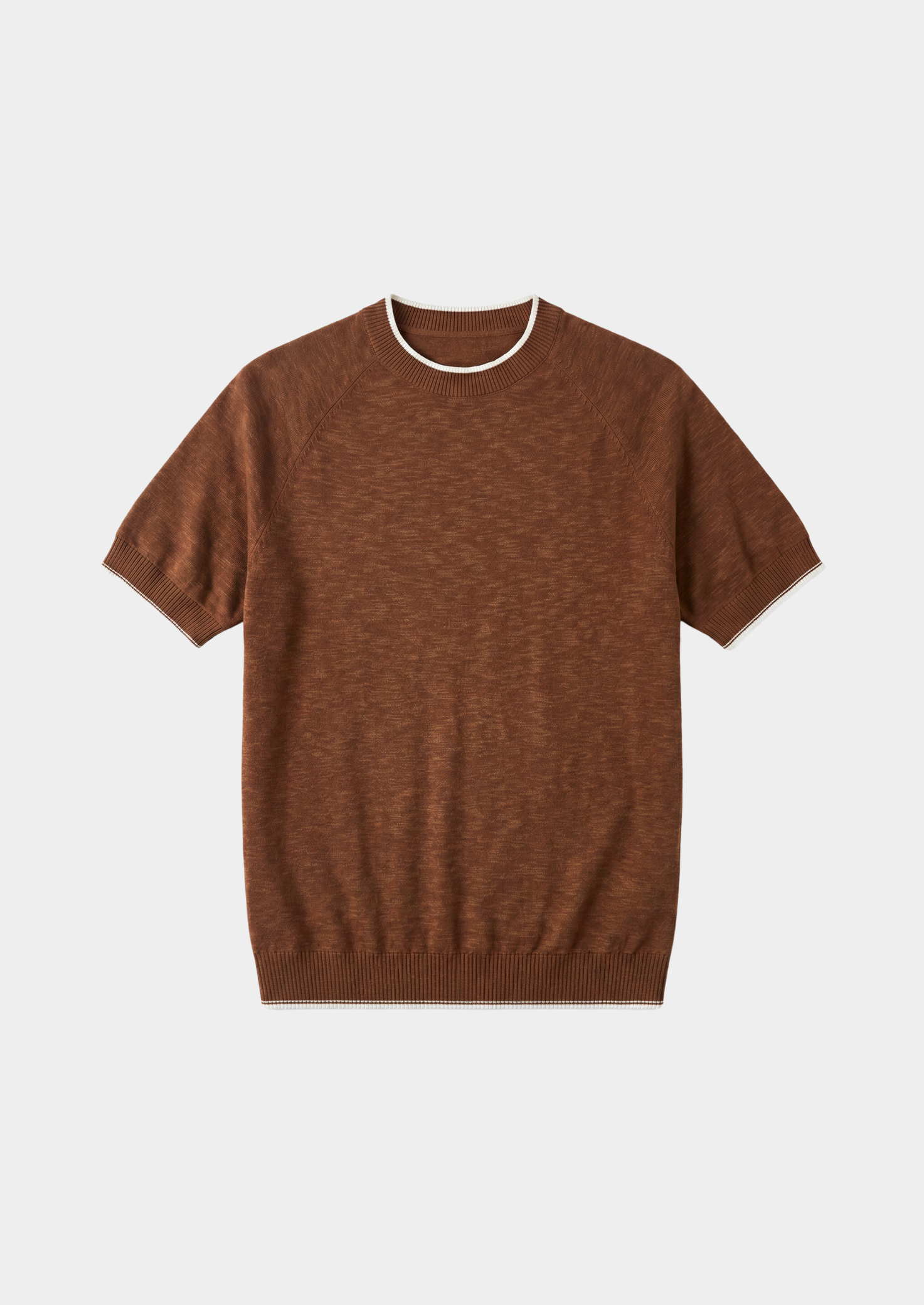 Capri Caramel Linen Contrast T-Shirt | Solmar