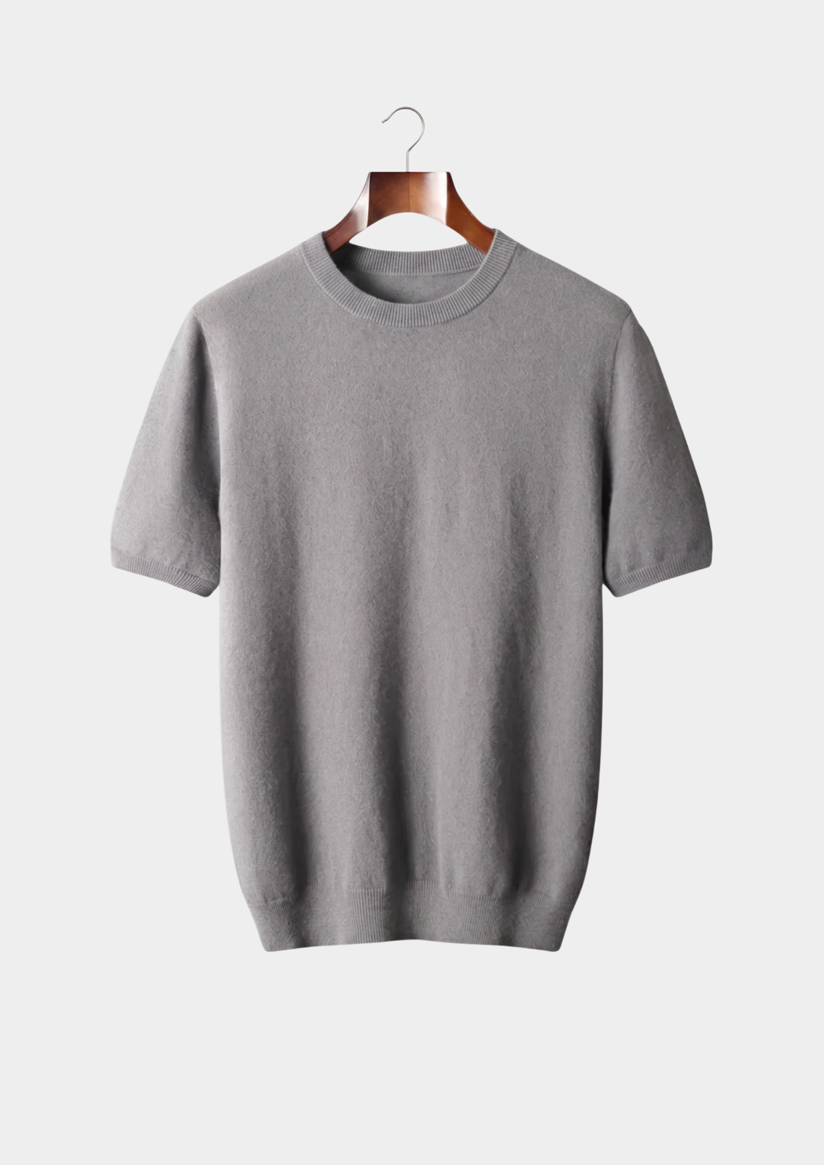 Premium Cashmere Classic Crewneck T-Shirt - Ashen Truffle | Solmar