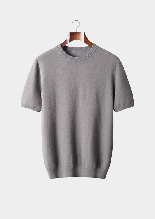 Premium Cashmere Classic Crewneck T-Shirt - Ashen Truffle | Solmar