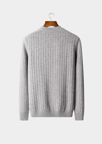 Pure Extra-Fine Merino Wool Herringbone Crewneck | Solmar
