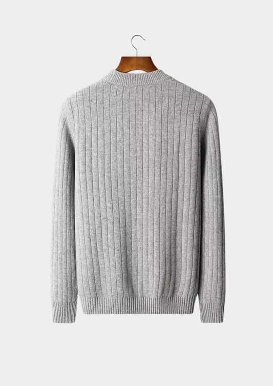 Pure Extra-Fine Merino Wool Herringbone Crewneck | Solmar