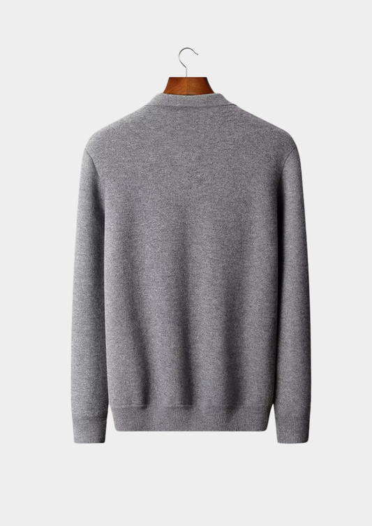 Pure Extra-Fine Merino Wool Polo Zip Cardigan | Solmar