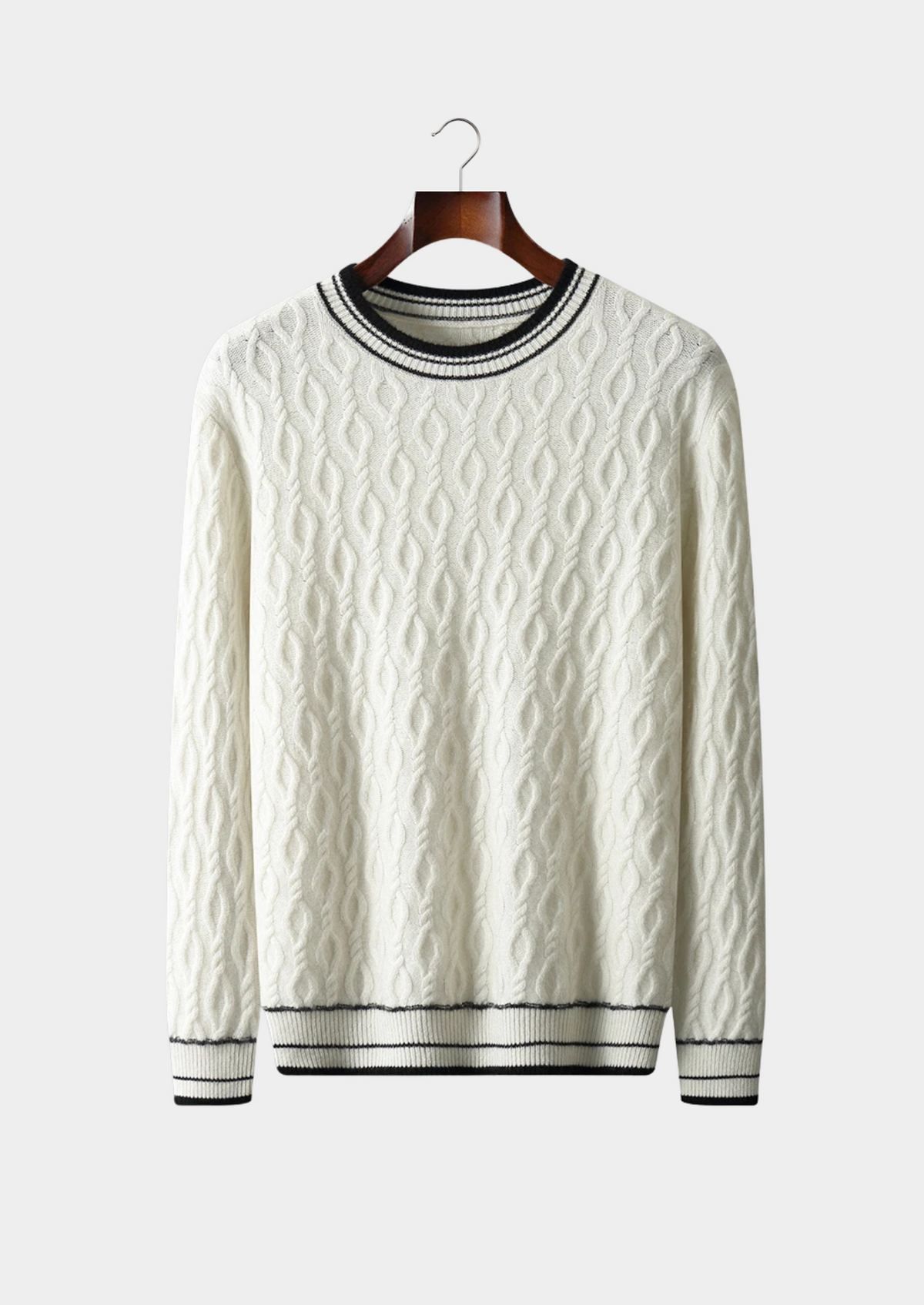 Pure Extra-Fine Merino Wool Jacquard Crewneck | Solmar