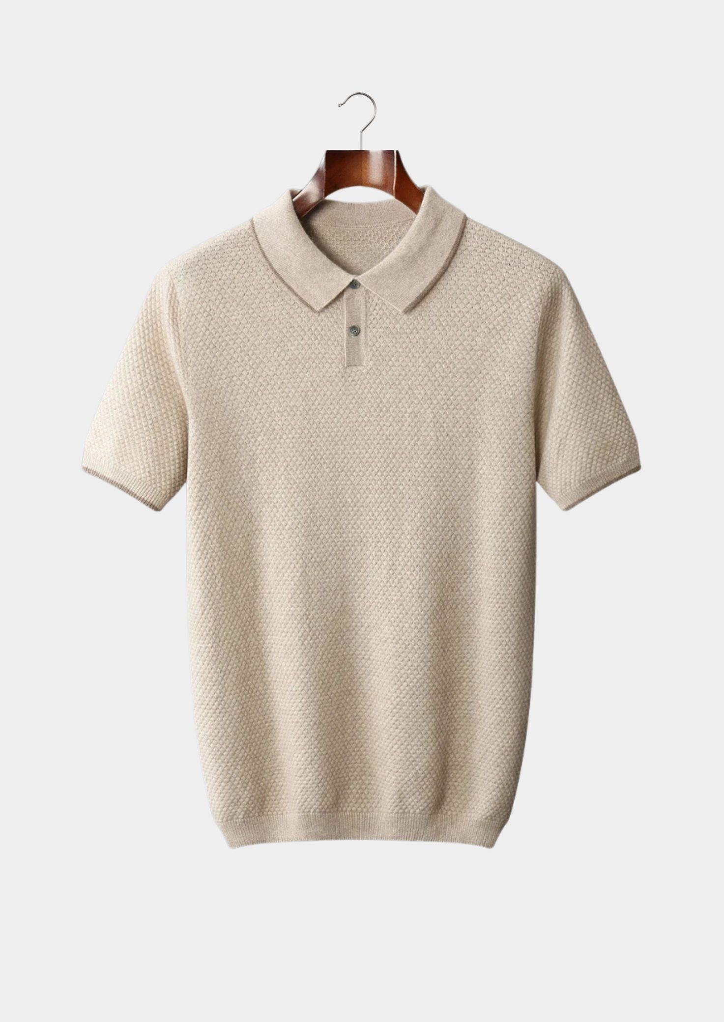 Premium Cashmere Ivory Two-Tone Polo | Solmar