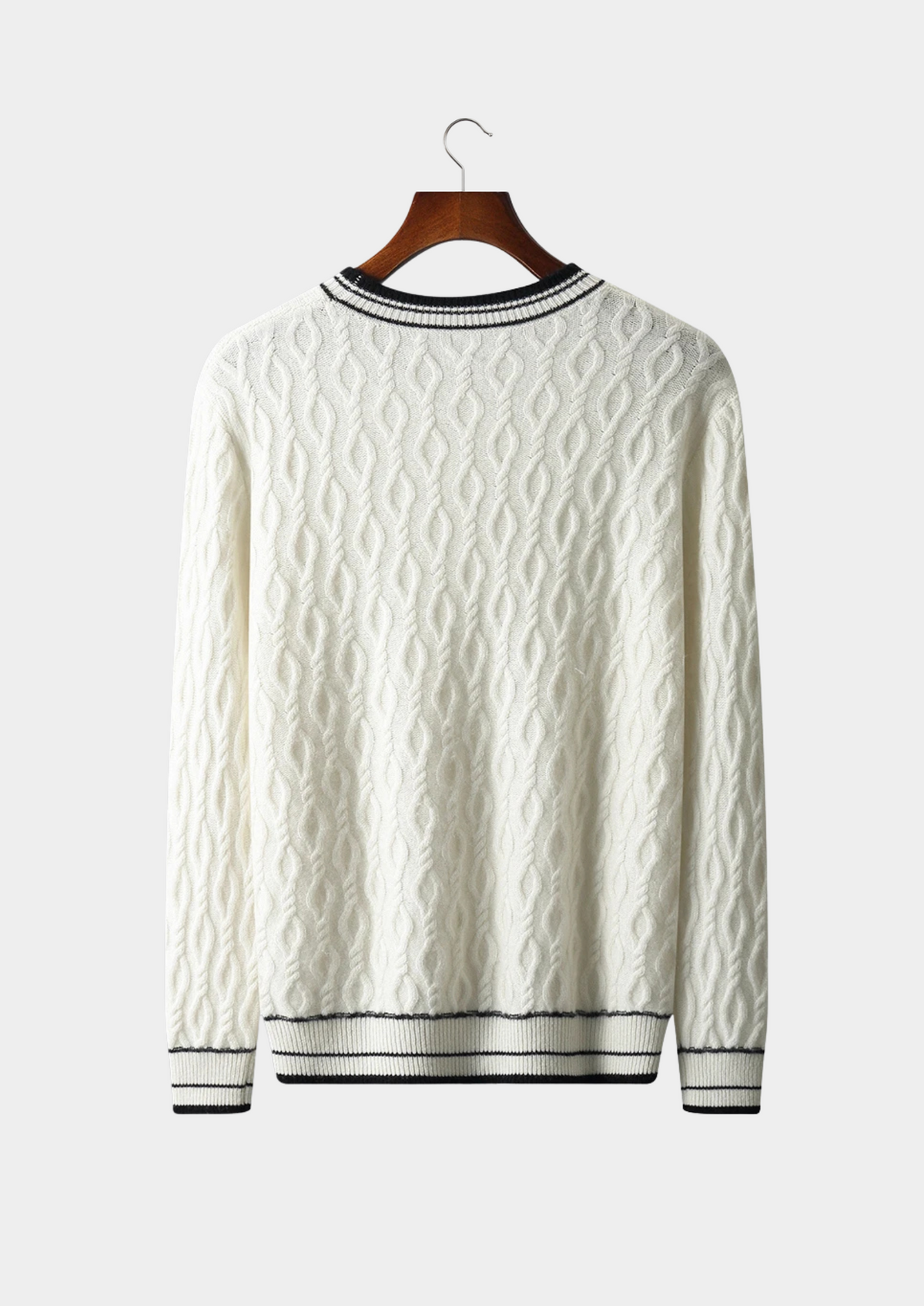 Pure Extra-Fine Merino Wool Jacquard Crewneck | Solmar