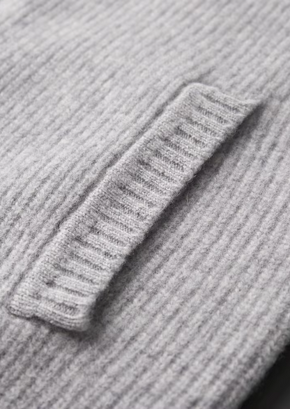 Pure Extra-Fine Merino Wool Ribbed Cardigan | Solmar