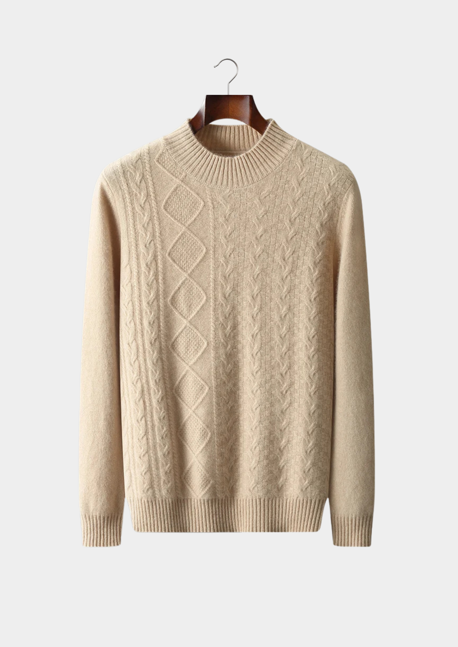 Pure Extra-Fine Merino Wool Jacquard Mockneck | Solmar