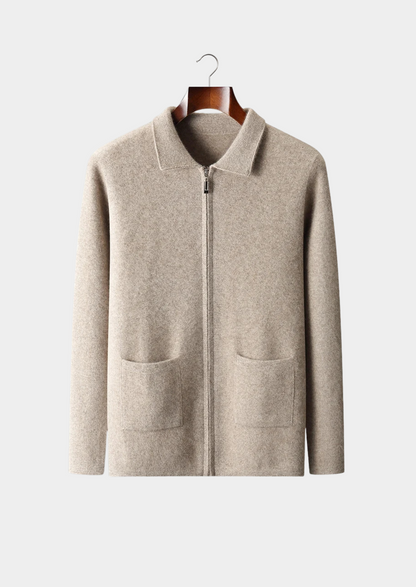 Premium Cashmere Zipper Cardigan | Solmar