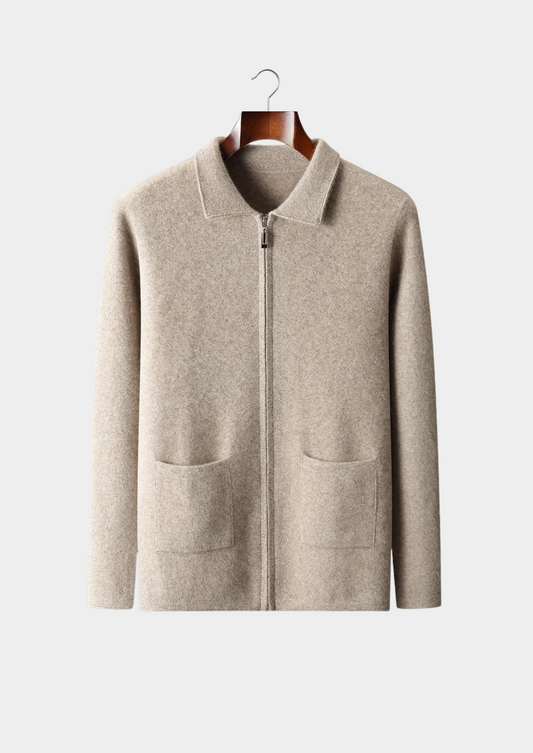 Premium Cashmere Zipper Cardigan | Solmar