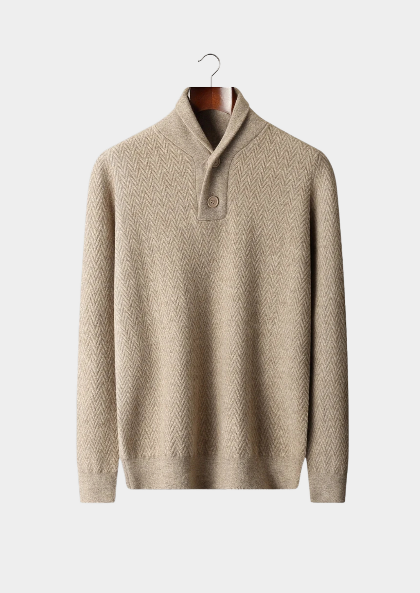 Premium Cashmere Zigzag Button Sweater | Solmar