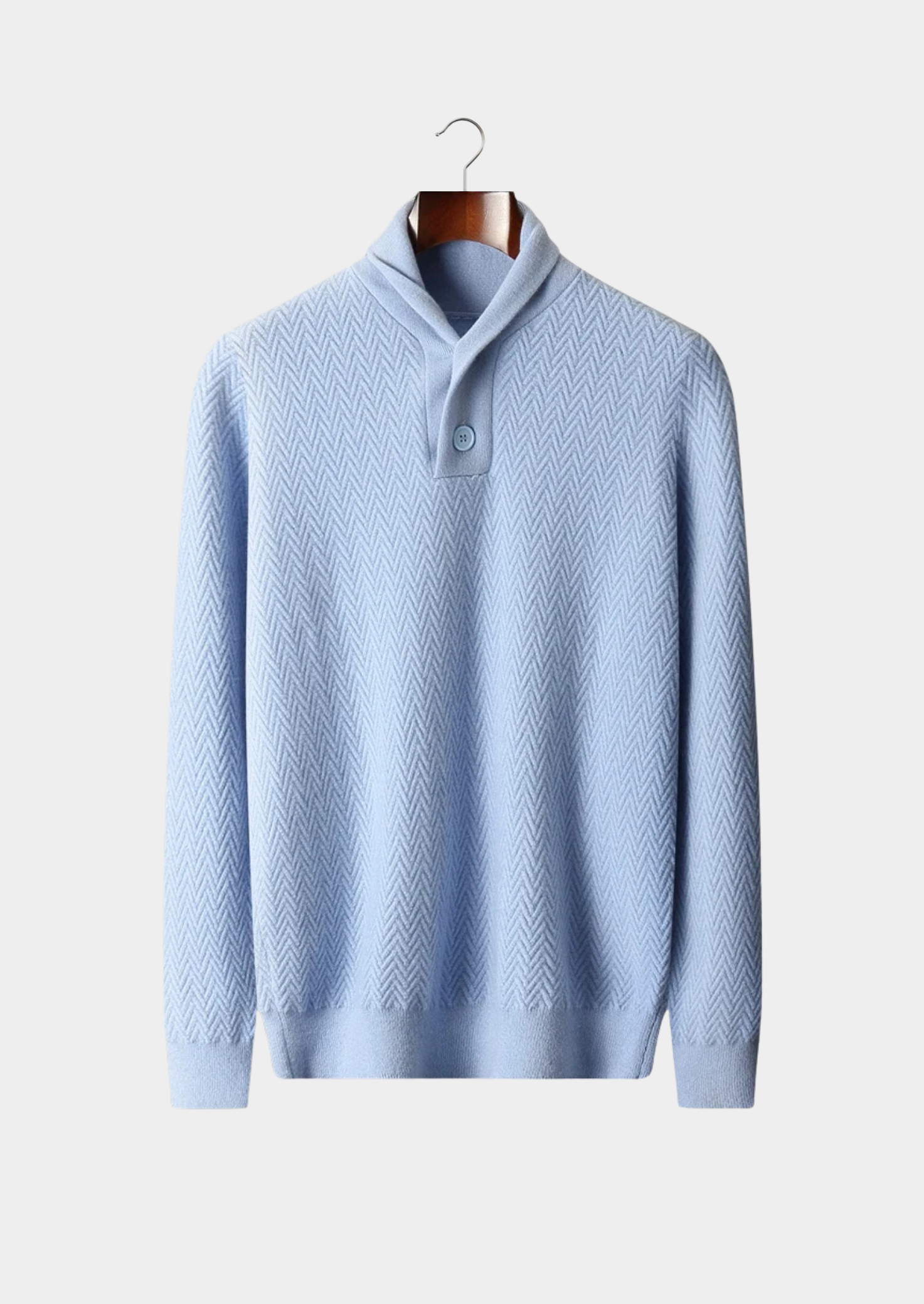 Premium Cashmere Zigzag Button Sweater | Solmar