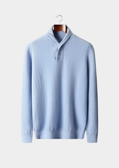 Premium Cashmere Zigzag Button Sweater | Solmar