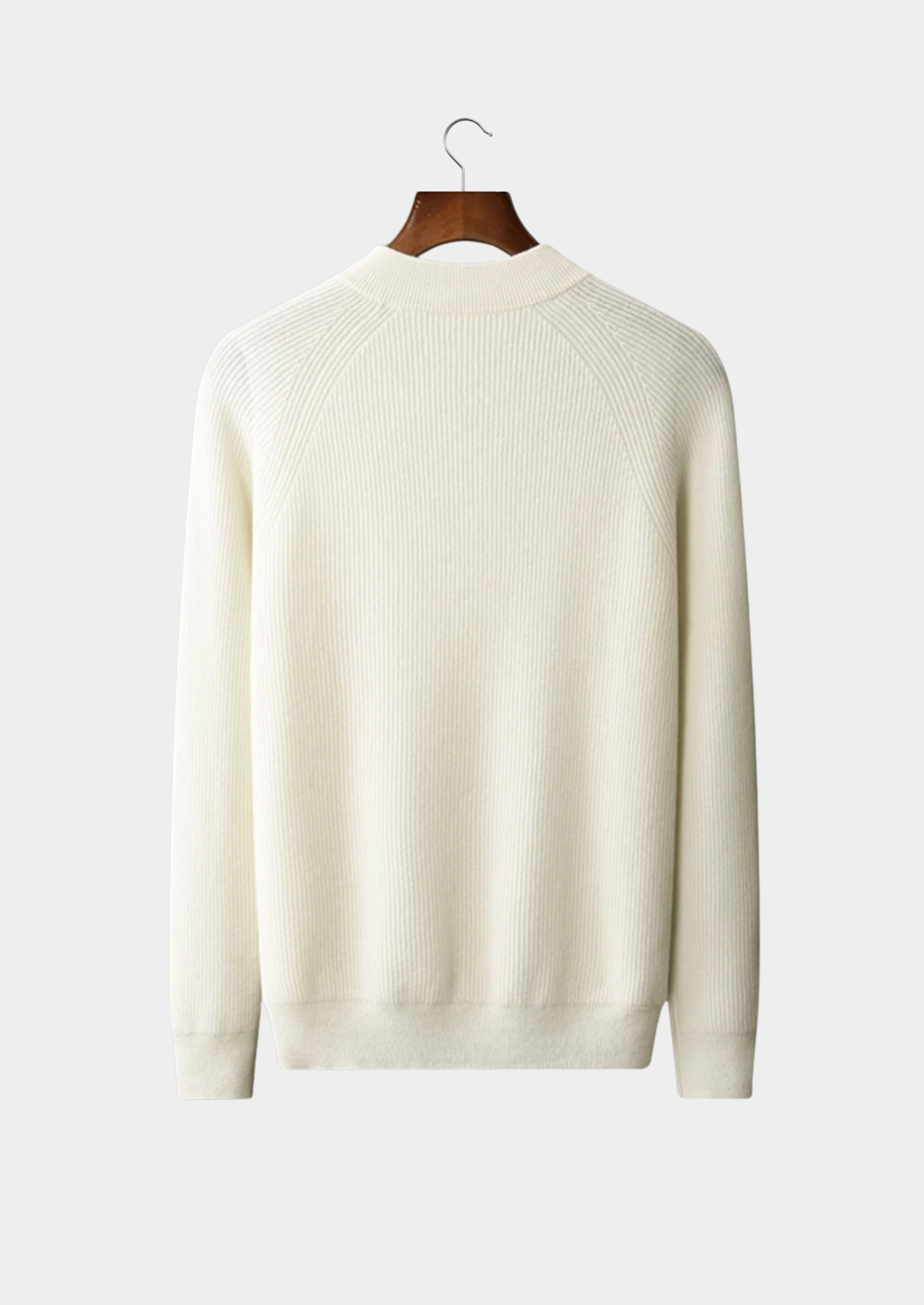 Premium Cashmere Classic Ribbed Henley Sweater | Solmar