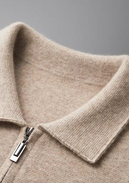 Pure Extra-Fine Merino Wool Zip Polo Cardigan | Solmar