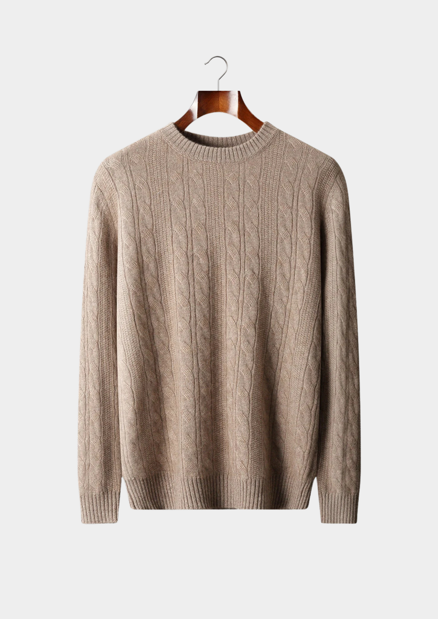 Pure Extra-Fine Merino Wool Cable Crewneck | Solmar