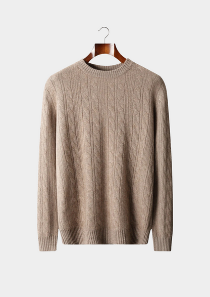 Pure Extra-Fine Merino Wool Cable Crewneck | Solmar