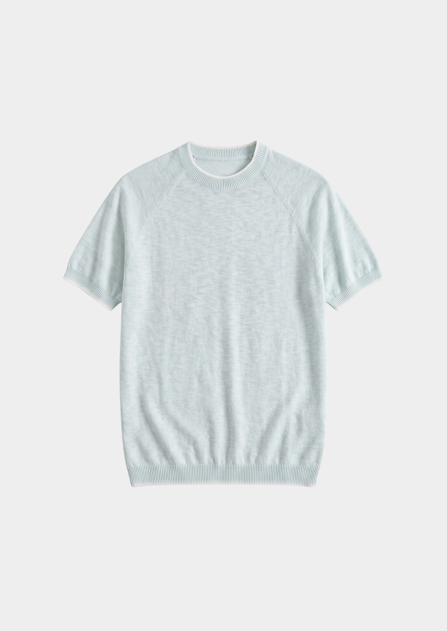 Capri Ice Blue Linen Contrast T-Shirt | Solmar