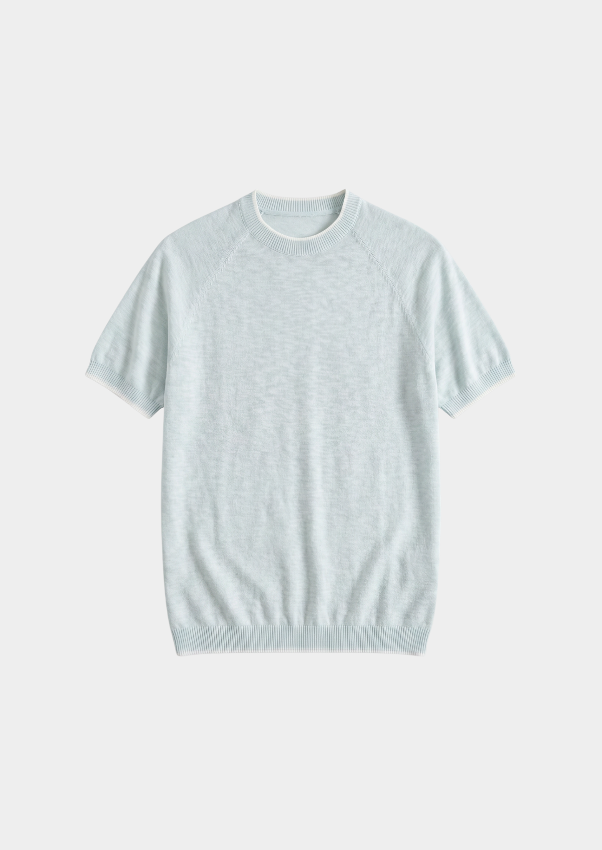 Capri Ice Blue Linen Contrast T-Shirt | Solmar