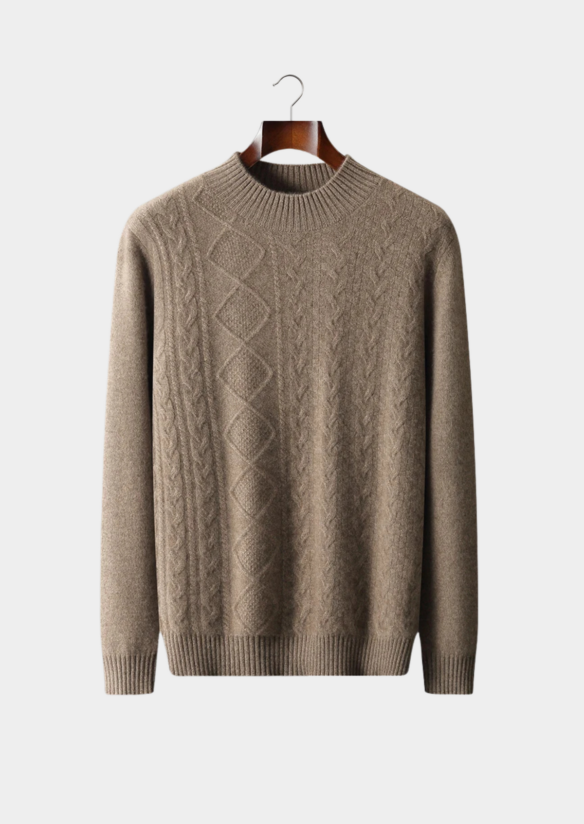 Pure Extra-Fine Merino Wool Jacquard Mockneck | Solmar